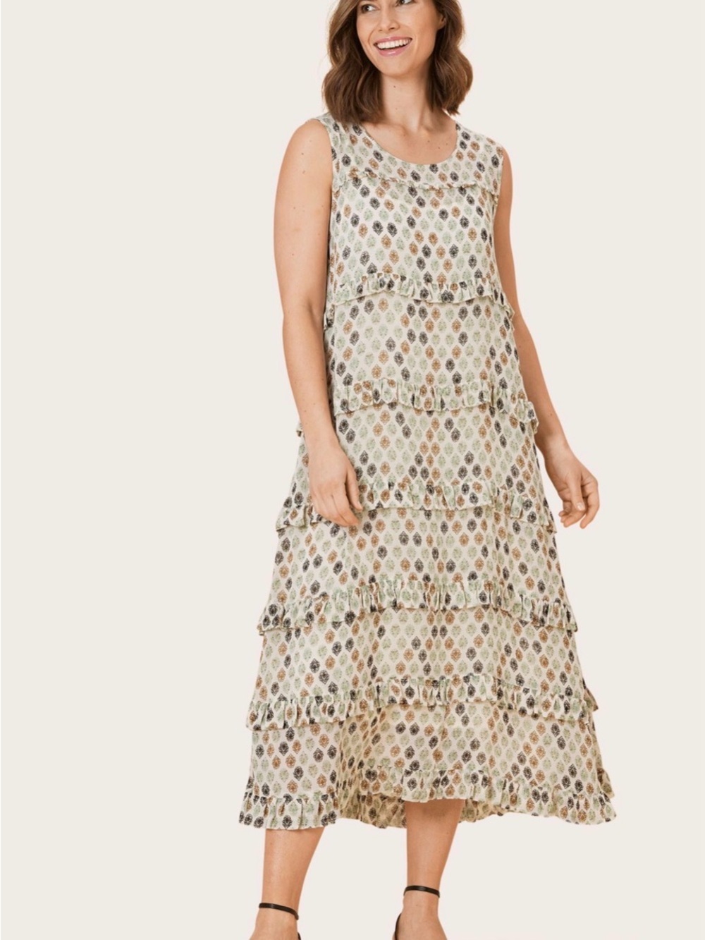 Masai Copenhagen Nilas Dress Size Medium Sleeveless Tiered Maxi Dress